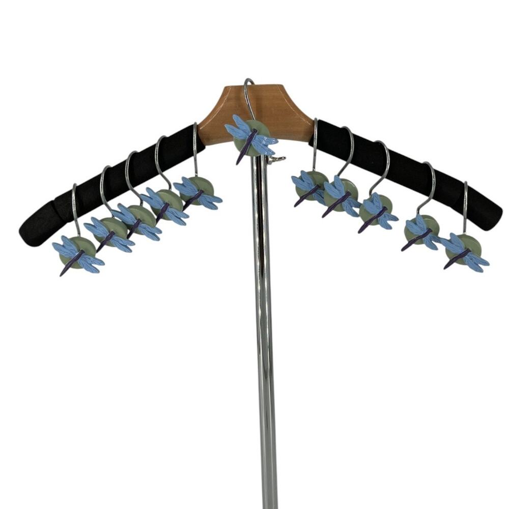 Dragonfly Accent Shower Curtain Rings Hooks Nature Inspired Bath Decor